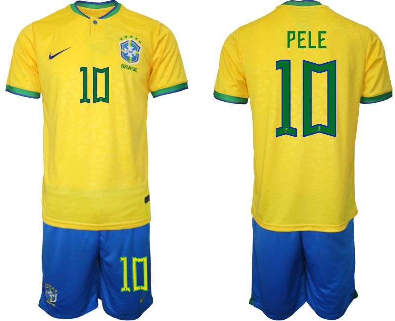 Men 2022 World Cup National Team Brazil home yellow 10 Soccer Jerseys3